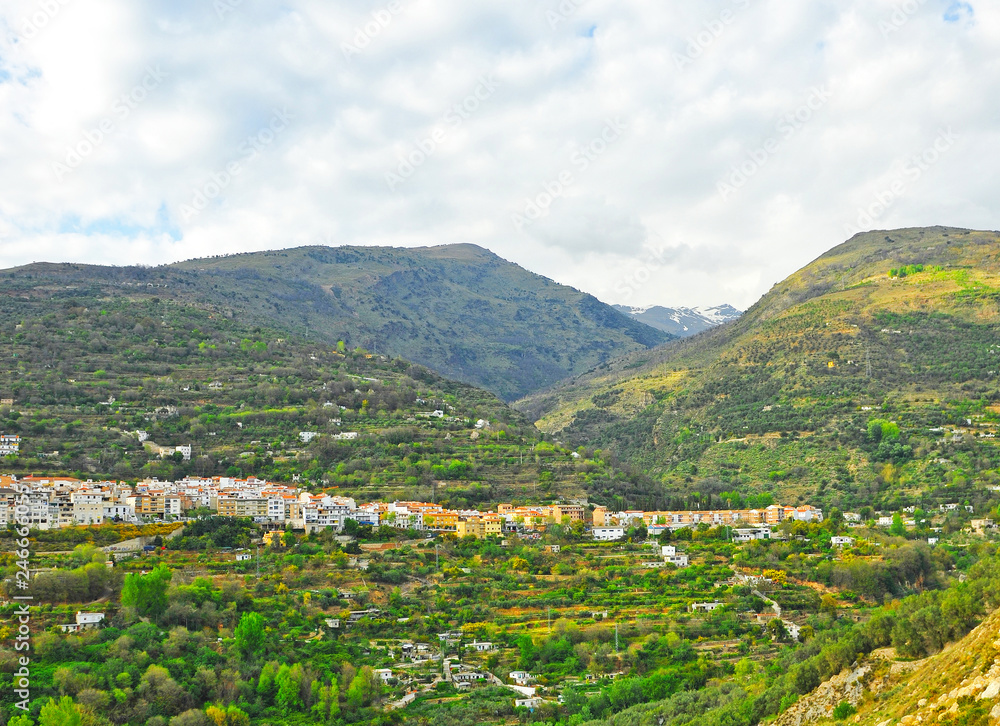 Lanjarón, a village of the famous region of Alpujarra in the province of Granada, Andalusia, Spain