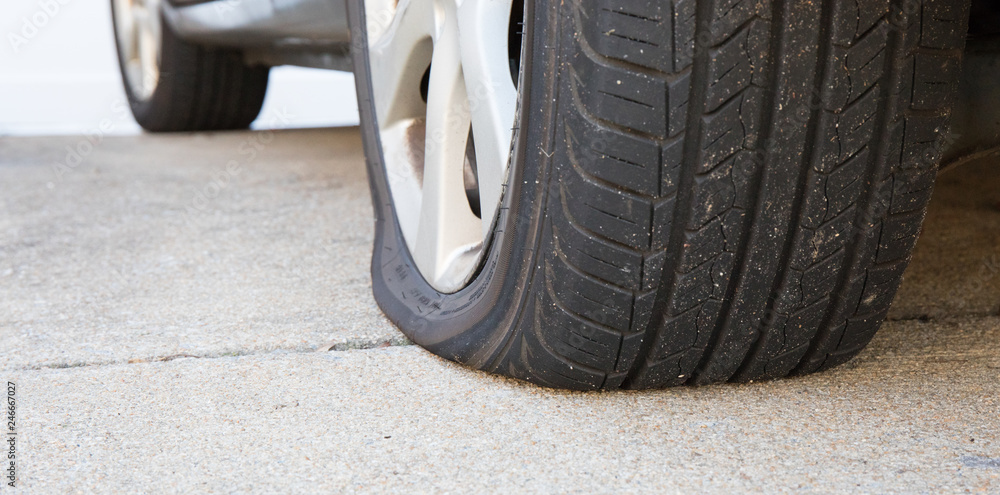 Close Up Flat Tire