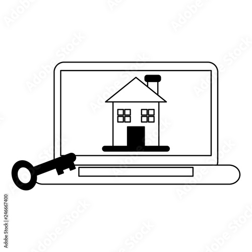 real estate online in black and white