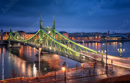 Famous Liberty bridge in Budapest  Hungary