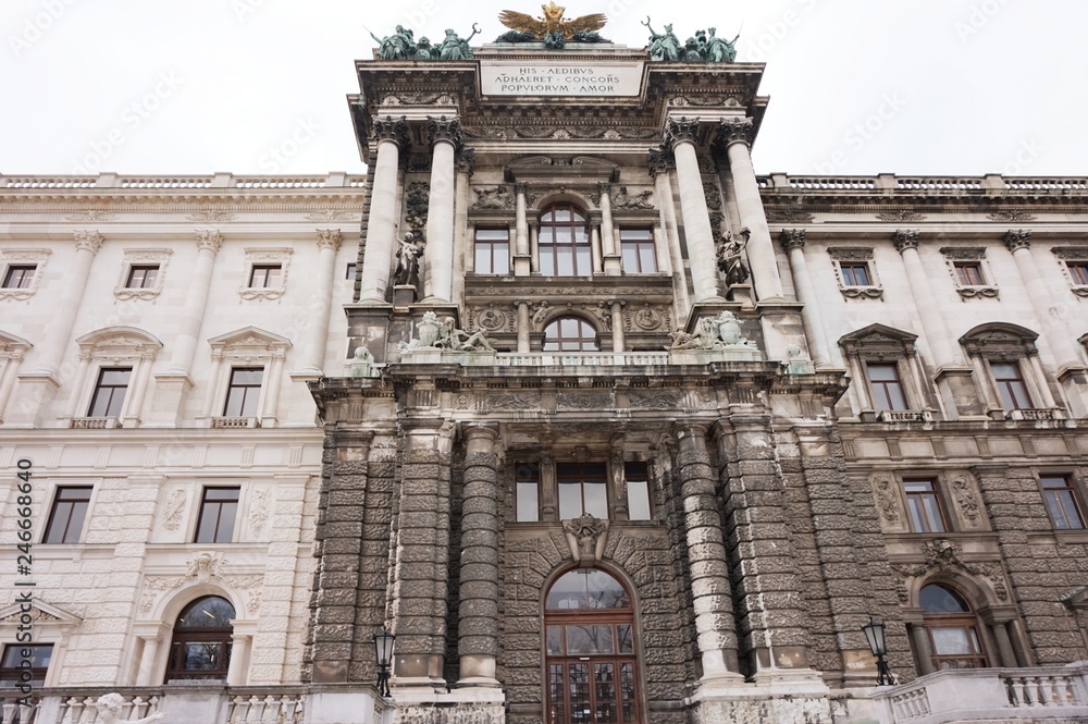The facade of the Hofburg Palace in Vienna.