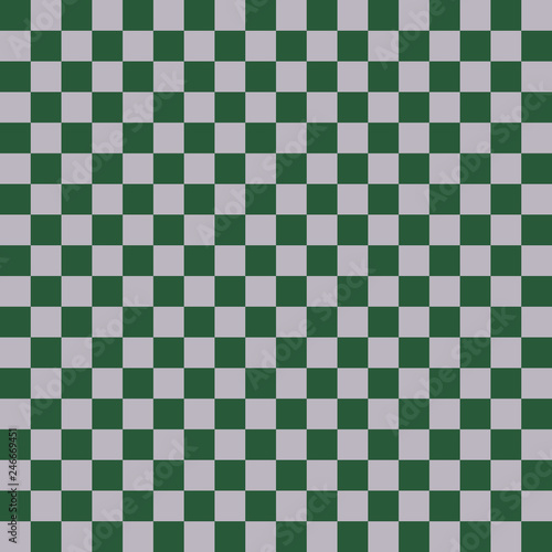 Green and Silver Seamless Pattern - Checkerboard squares repeating pattern design