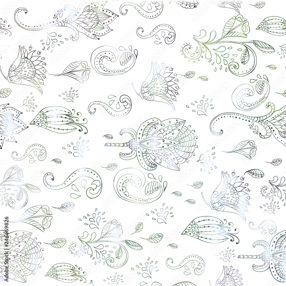 Pattern surface design on white background flowers in line style. Pattern surface design on white background flowers in line style.