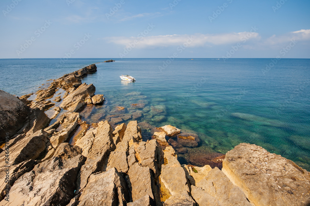 Beautiful rocky shore in Trapani, Sicily island