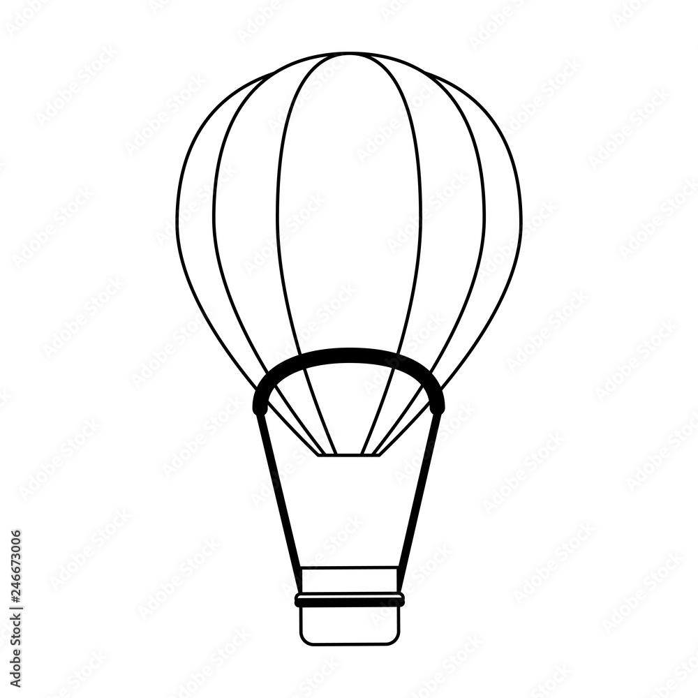 Hot air balloon in black and white Hot air balloon in black and white