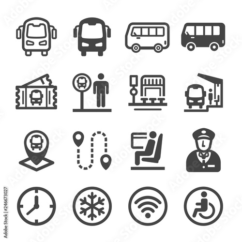 bus icon set,vector and illustration