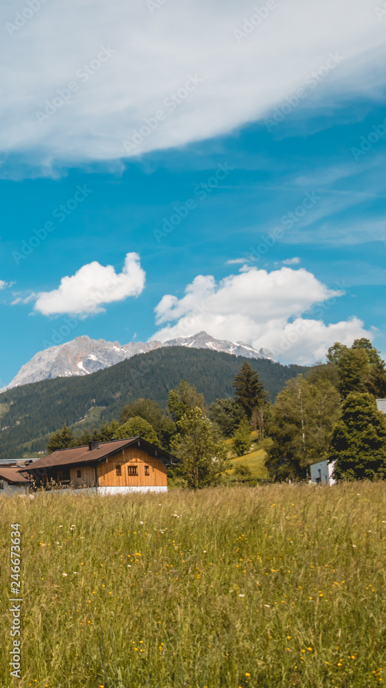 Smartphone HD wallpaper of beautiful alpine view at Maria Alm - Tyrol - Austria