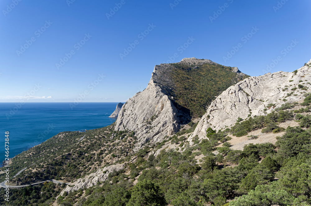 Mountains on the Black Sea coast of Crimea.