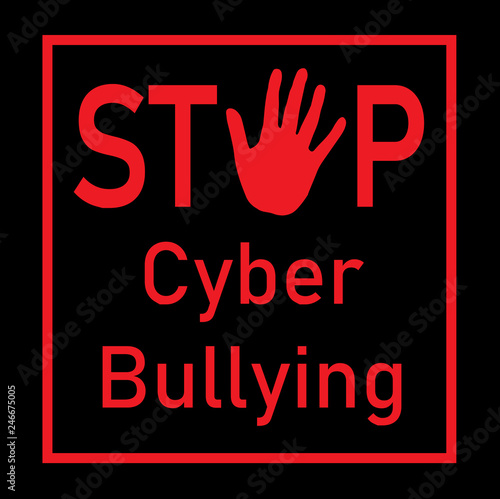 Signage-Red & Black Stop Cyber Bullying