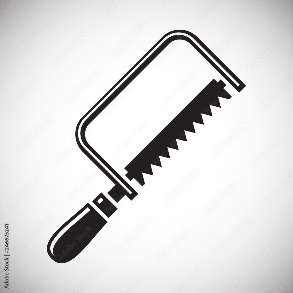 Tool saw icon on white background for graphic and web design, Modern simple vector sign. Internet concept. Trendy symbol for website design web button or mobile app Tool saw icon on white background for graphic and web design, Modern simple vector sign. Internet concept. Trendy symbol for website design web button or mobile app