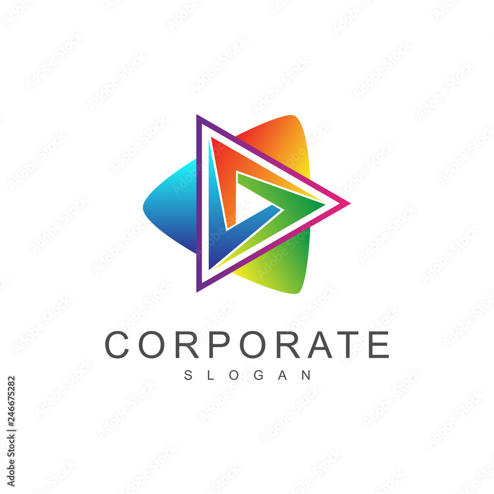 Obraz premium Colorful Play Logo Design