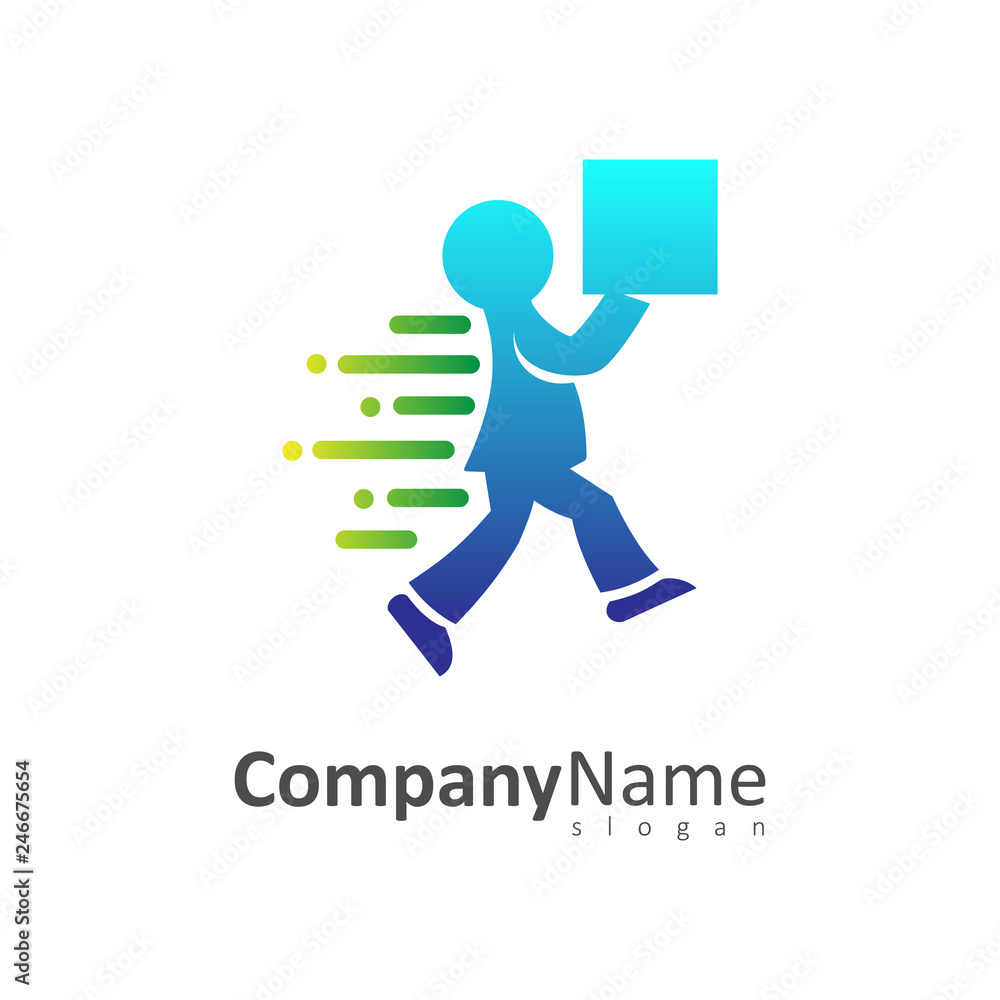 People Courier Logo Design template