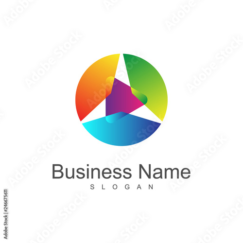 Free Download Colorful Circle Play Logo - GFXLoad