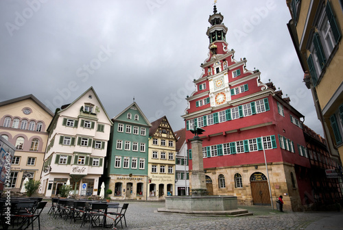 Strasbourg / France - May 19 / 2016 : view of the traditional houses at the square of Strasbourg, France