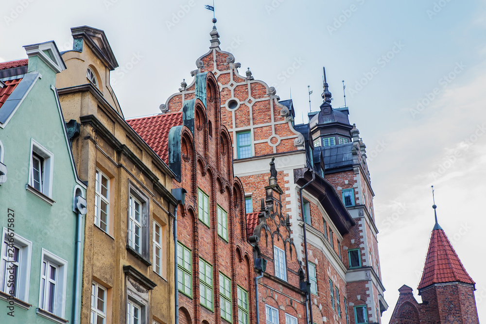 Facades of old European buildings