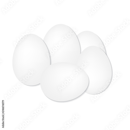 heap of white eggs on a white background- vector illustration