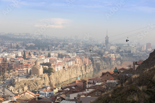 Fototapeta Naklejka Na Ścianę i Meble -  Panoramic view of the city Tbilisi. Georgia