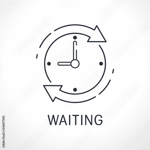 Waiting time Vector linear icon isolated on white background. Stock Vector  | Adobe Stock