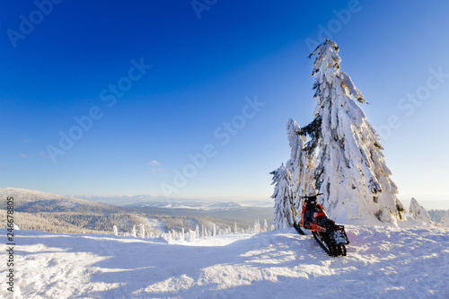 Fototapeta Naklejka Na Ścianę i Meble -  Winter trekking Beskidy mountains Rysianka