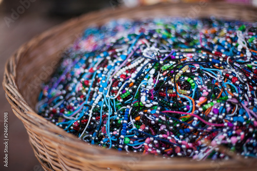 Fototapeta Colorful glass beads  Variety of shapes and colors to make a bead necklace or a