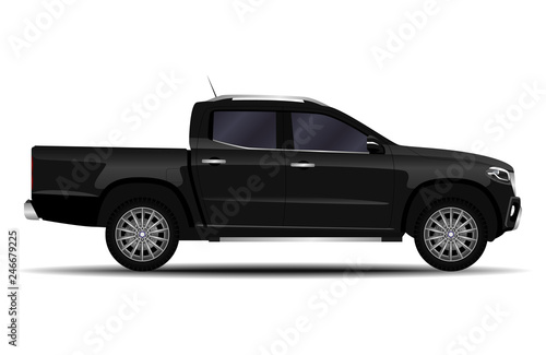 realistic car. truck  pickup. side view.