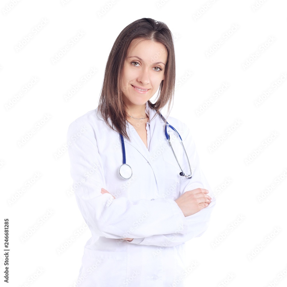 portrait of a physician.isolated on white background portrait of a physician.isolated on white background