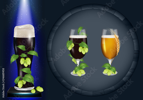 beer set, vector illustration