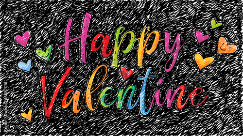 Happy Valentine Gruß  Karte bunt