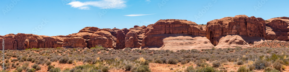 Fototapeta premium Panoramic View of Petrified Dunes Mesa in Arches National Park