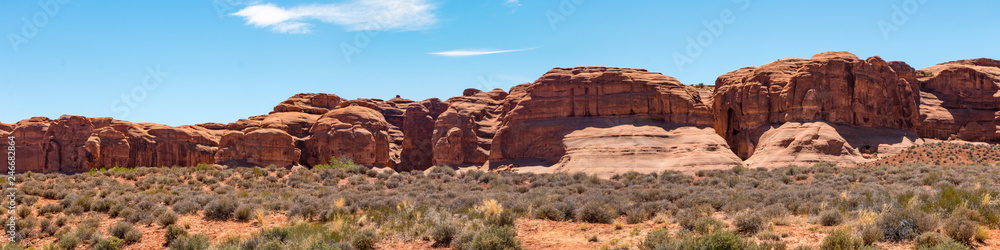 Panoramic View of Petrified Dunes Mesa in Arches National Park