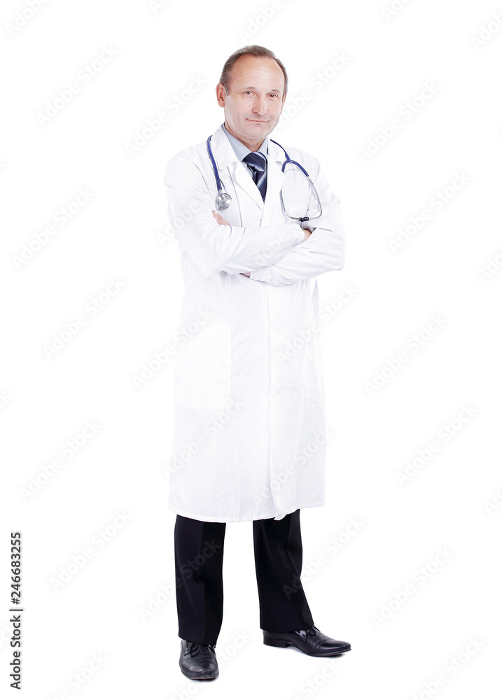 portrait of a therapist doctor on a white background portrait of a therapist doctor on a white background
