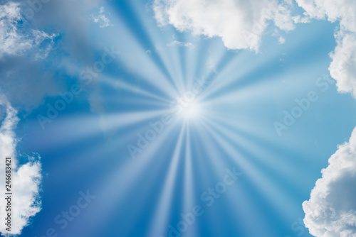 Canvas Print White clouds on blue sky