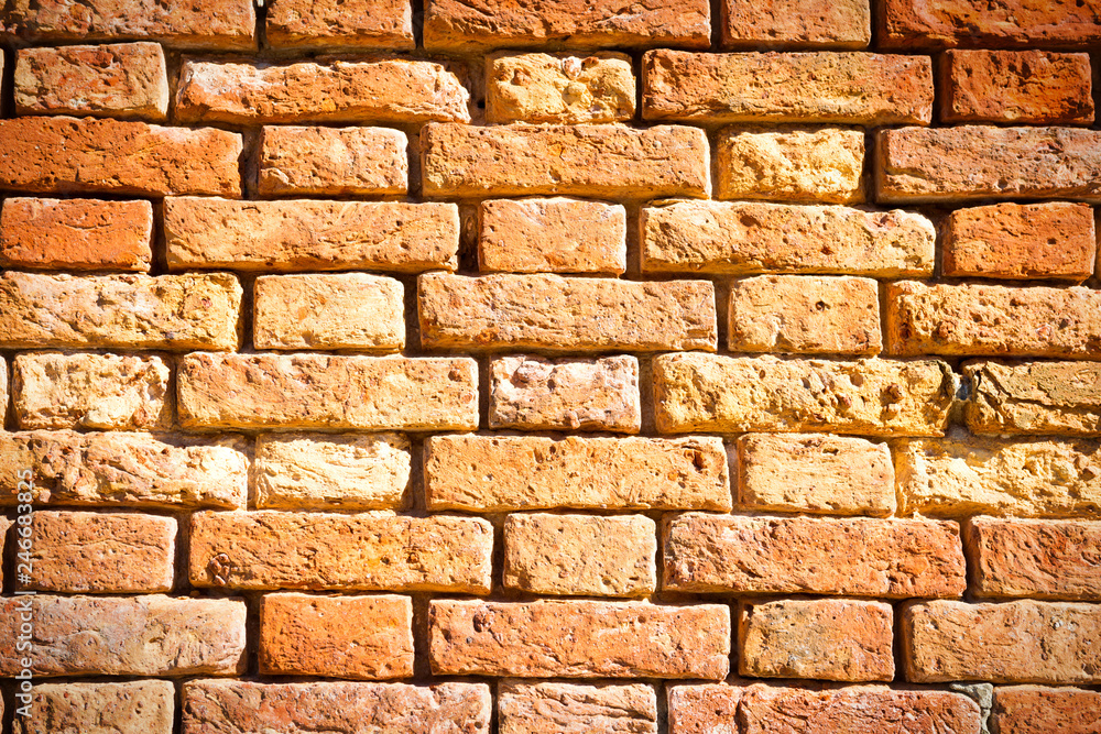 Fototapeta premium Brick red wall texture