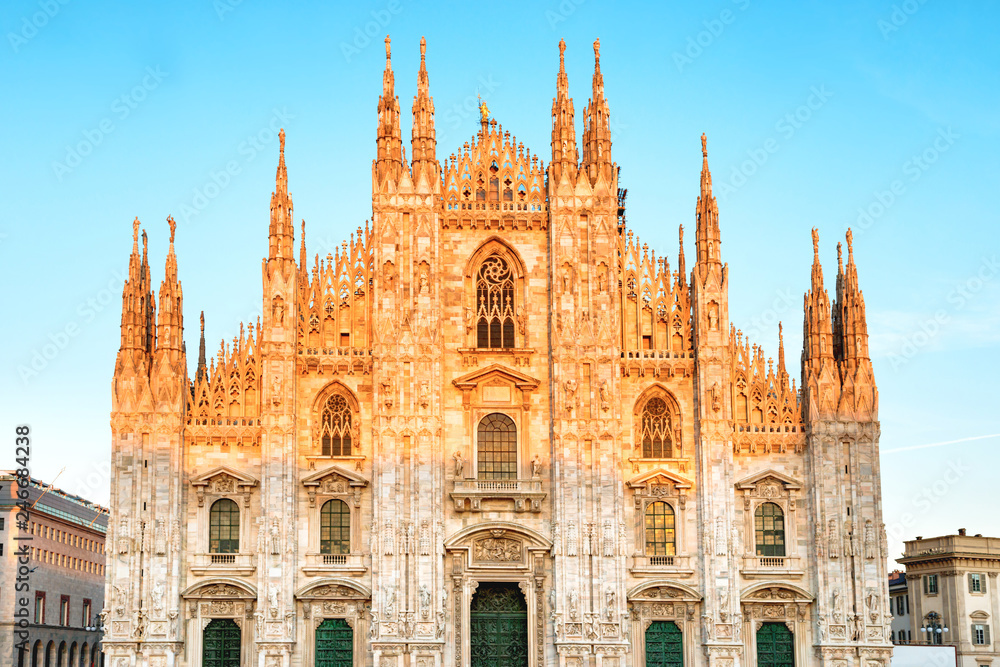 Duomo gothic cathedral at sunset
