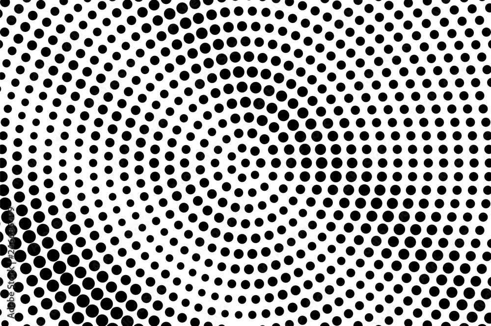 Black on white centered halftone texture. Oversized dotwork gradient. Dotted vector background