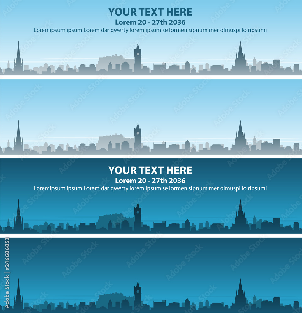 Naklejka premium Edinburgh Skyline Event Banner
