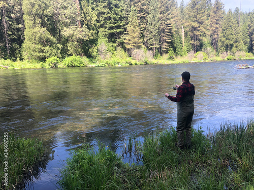Metolius River Oregon Fly Fishing Trip with Fisherman Casting