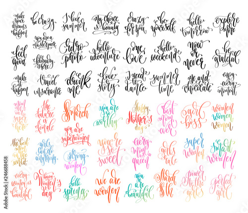 set of 50 hand lettering inscription text motivation inspiration quotes