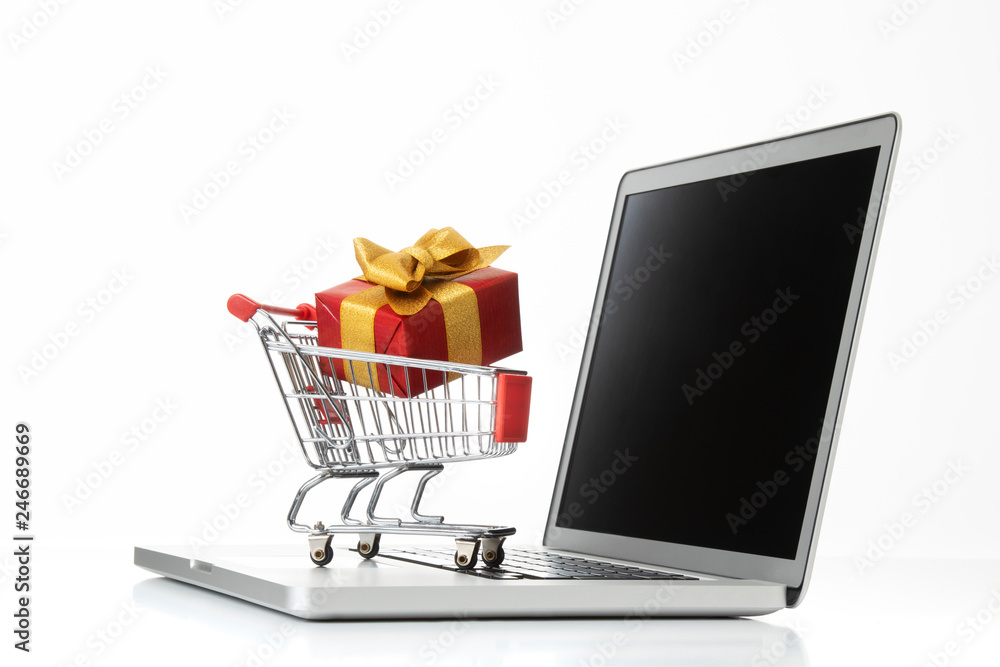 Online Shopping, Einkaufen im Internet und bargeldlos bezahlen