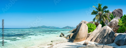 Seychellen Panorama als Hintergrund