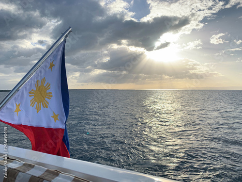 Philippine flag on a boat