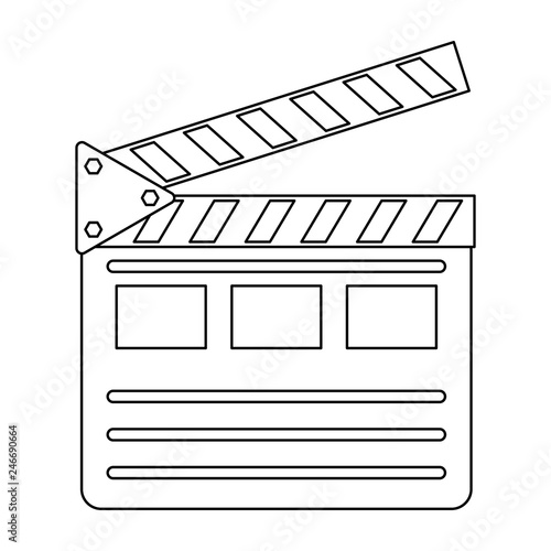 Movie clapboard symbol isolated black and white