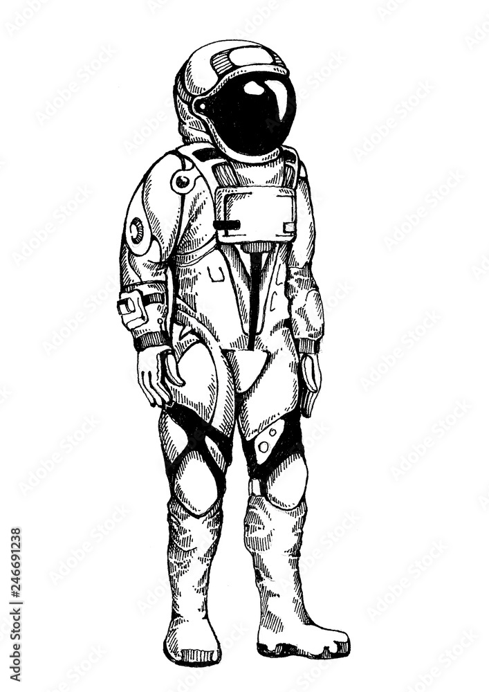 Astonaut. Character for t-shirt design, tattoo. Astonaut. Character for t-shirt design, tattoo.