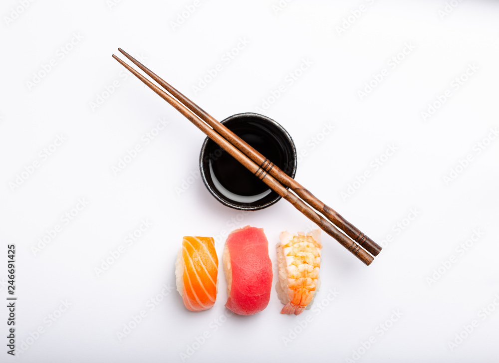 Sushi on white background Sushi on white background