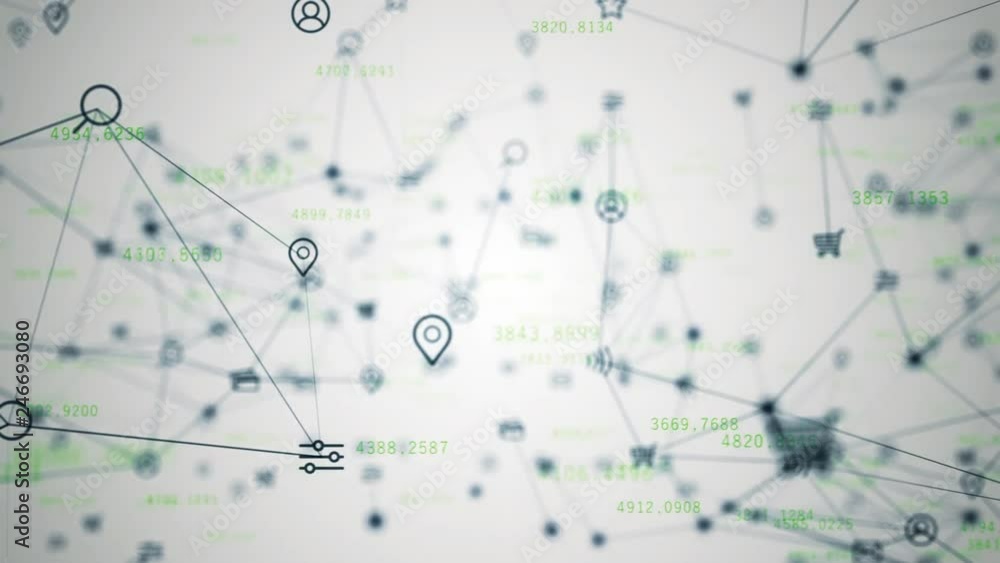 Background of randomly moving network and internet related things. Online shopping, social networks, connections, global connections. Seamless loop 4k animation Background of randomly moving network and internet related things. Online shopping, social networks, connections, global connections. Seamless loop 4k animation
