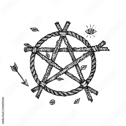 Dotwork Witch Pentagram