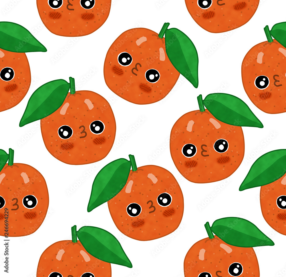 Kawaii orange pattern 5 Kawaii orange pattern 5
