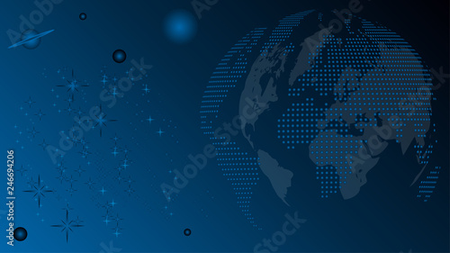 Erdball und Planeten, Hintergrund, world map globe	