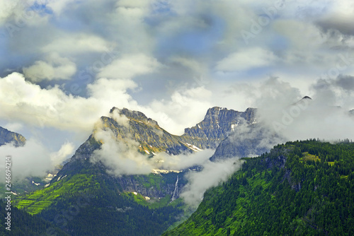 View of Glacier National Park. Glacier National Park is a World Heritage sites of UNESCO, located in the U.S. state of Montana, on the Canada–United States border photo