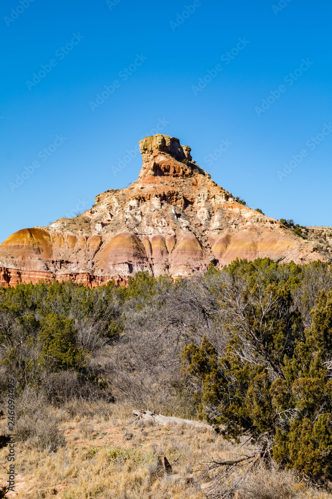 Rock formations and natural geologic layering at Palo Duro Canyon State Park near Amarillo, Texas